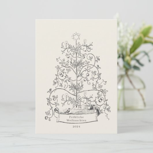O Tannenbaum German Feiertagskarte (Stehend Vorderseite)
