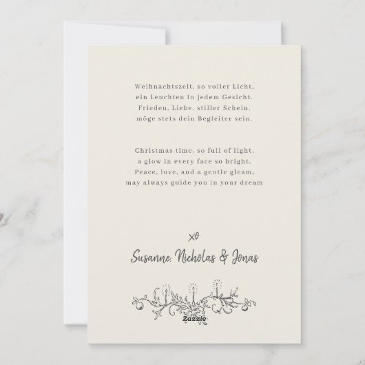 O Tannenbaum German Feiertagskarte (Rückseite)