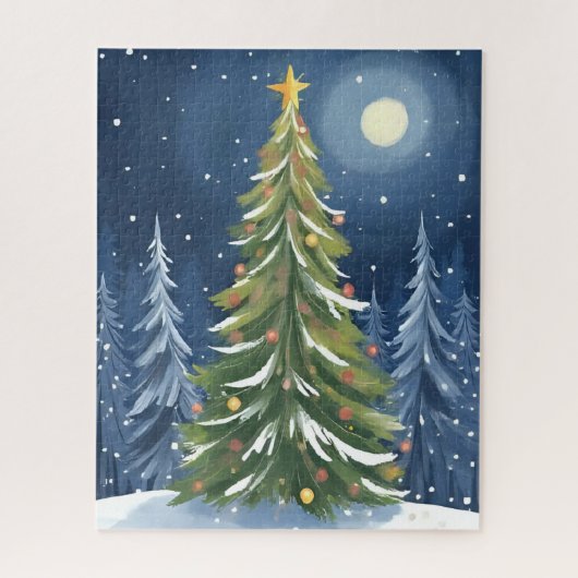 O Tannenbaum | Schneelandschaft Winterwunderland Puzzle (Vertikal)