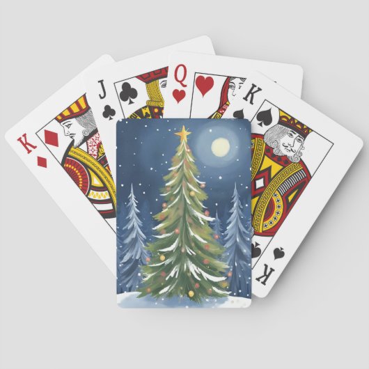 O Tannenbaum | Verschneite Winter-Wunderwelt Spielkarten (Rückseite)