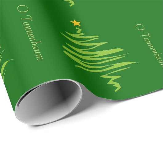 O Tannenbaum Weihnachtsbaum Muster Wrapping Paper Geschenkpapier (Rolleneckpunkt)