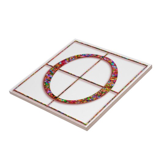 O Trajanus Red Custom Monogram Tile Fliese (Seite)