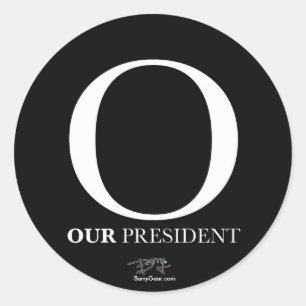 "O - Unser Präsident" Round-Aufkleber Runder Aufkleber