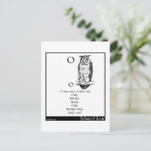 O war einmal eine kleine Eule Postkarte (Stehend Vorderseite)