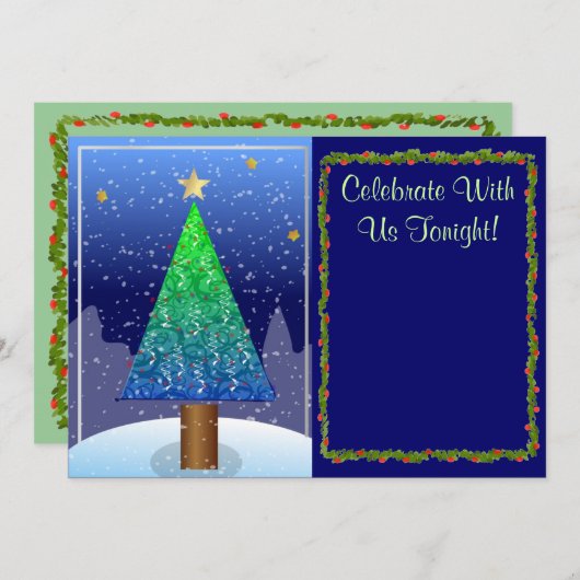 O Weihnachtsbaum Blank Einladung (Vorne/Hinten)