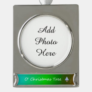 O' Weihnachtsbaum-Fotodesign Banner-Ornament Silber