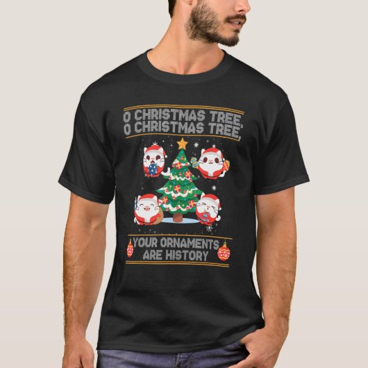 O Weihnachtsbaum Ihre Ornamente sind Geschichte T-Shirt (Vorderseite)