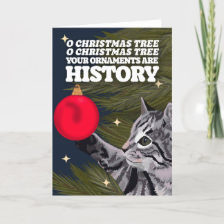 O Weihnachtsbaum-Katz-Weihnachtskarte Feiertagskarte