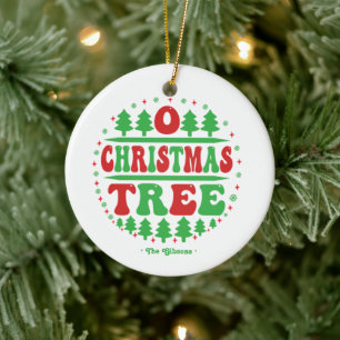"O Weihnachtsbaum" Personalisierter Feiertags-Foto Keramik Ornament