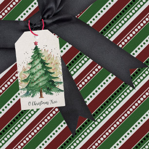 O Weihnachtsbaum Vintage Geschenkanhänger