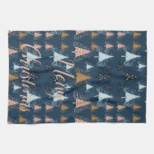 O Weihnachtsbäume (blau) Geschirrtuch (Horizontal)