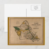 Oahu, 1881, Vintage Hawaii-Karte Postkarte (Vorne/Hinten)
