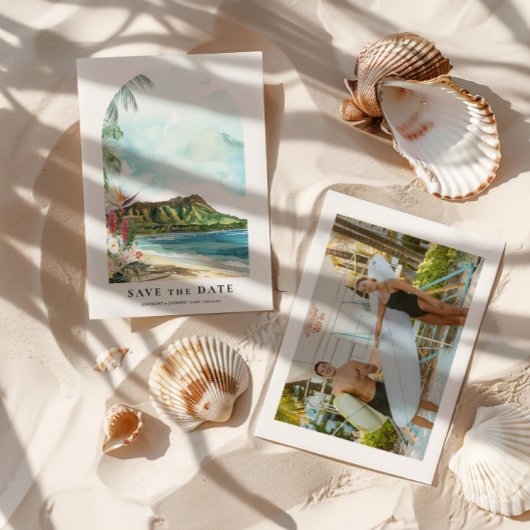 Oahu-Aquarell-Save-the-Date-Foto Save The Date
