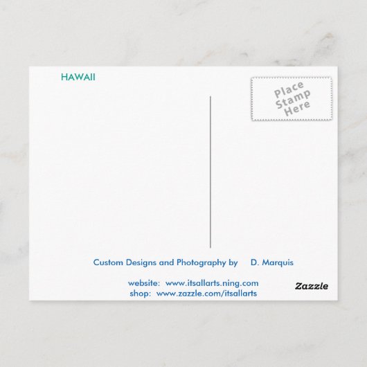 OAHU, HAWAII #19 POSTCARD POSTKARTE (Rückseite)