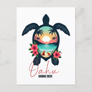 Oahu Hawaii 2025 Sommerurlaub für die Familie Turt Postkarte