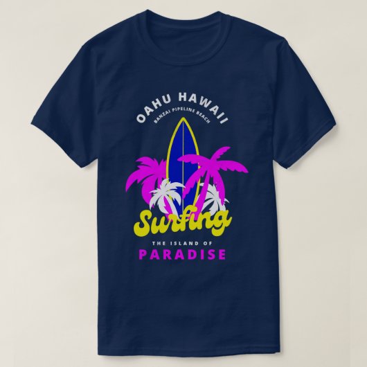 Oahu Hawaii Banzai Pipeline Beach SurfIsland P T-Shirt (Design vorne)