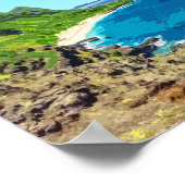 Oahu Hawaii Beach Vintag Poster (Ecke)