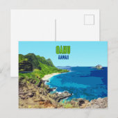 Oahu Hawaii Beach Vintag Postkarte (Vorne/Hinten)