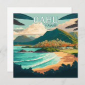 Oahu Hawaii Beach Vintag Retro (Vorne/Hinten)