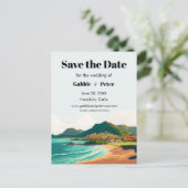 Oahu Hawaii Beach Wedding Save the Date Postkarte (Stehend Vorderseite)