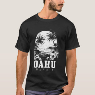 Oahu Hawaii Hawaii Hibiskus Blume Surfer Souve T-Shirt