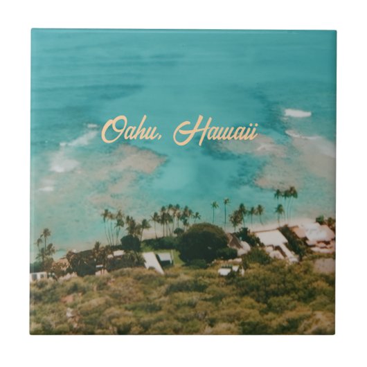 Oahu Hawaii Insel Reise Souvenir Fliese (Vorderseite)