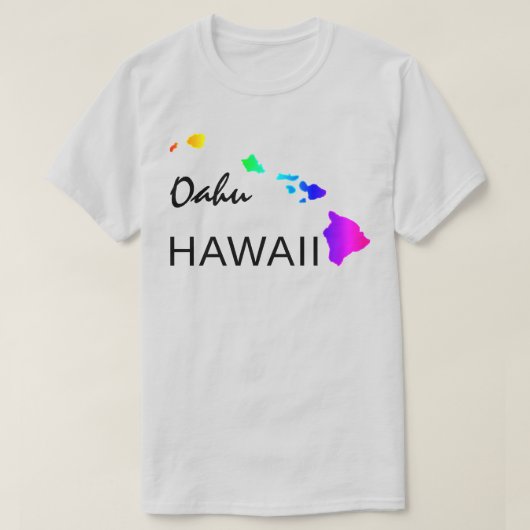 OAHU - HAWAII INSELN NEON RAINBOW T-Shirt (Design vorne)
