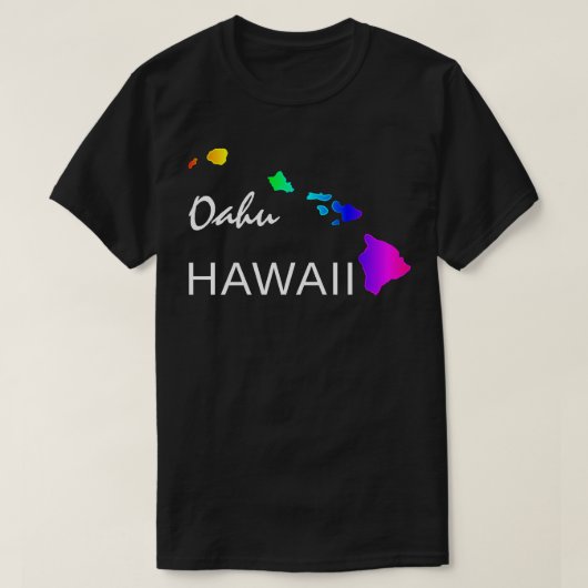 OAHU - HAWAII INSELN NEON RAINBOW T-Shirt (Design vorne)