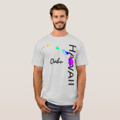 OAHU - HAWAII INSELN NEON RAINBOW T-Shirt (Vorne ganz)
