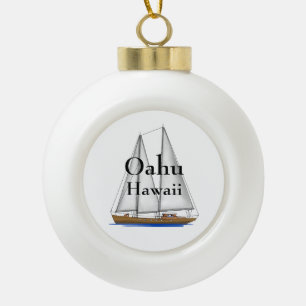 Oahu Hawaii Keramik Kugel-Ornament