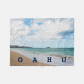 Oahu Hawaii Ocean Waves & Beach Fleecedecke (Vorderseite (Horizontal))