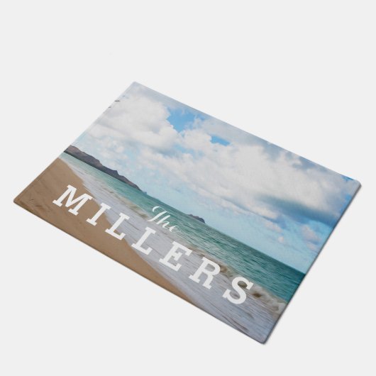 Oahu Hawaii Ocean Waves & Beach Fußmatte (Schrägansicht)