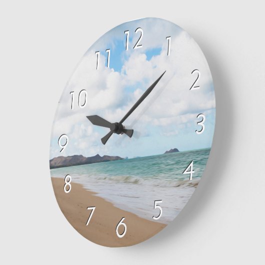 Oahu Hawaii Ocean Waves & Beach Große Wanduhr (Winkel)