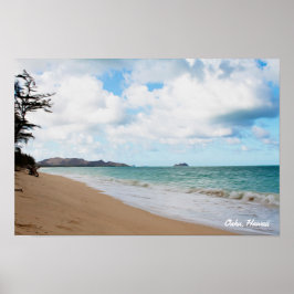 Oahu Hawaii Ocean Waves & Beach Poster