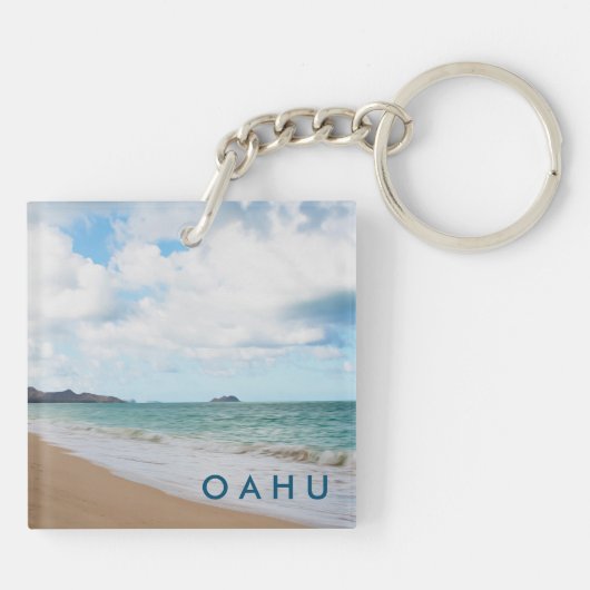 Oahu Hawaii Ocean Waves & Beach Schlüsselanhänger (Rückseite)