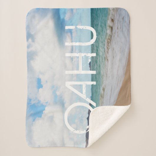 Oahu Hawaii Ocean Waves & Beach Sherpadecke (Vorderseite)