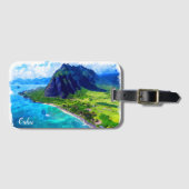 Oahu Hawaii Panorama View Beach Gepäckanhänger (Vorderseite (Horizontal))