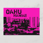 Oahu Hawaii Pink Pink Art Design Postkarte (Vorderseite)