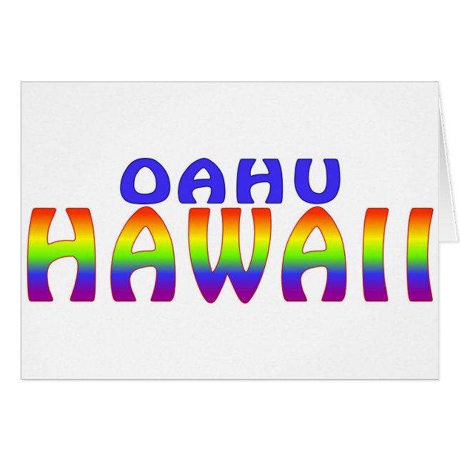 Oahu Hawaii-Regenbogenworte (Vorderseite (Horizontal))