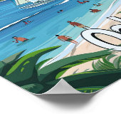 Oahu Hawaii Reiseposter Art Print Poster (Ecke)