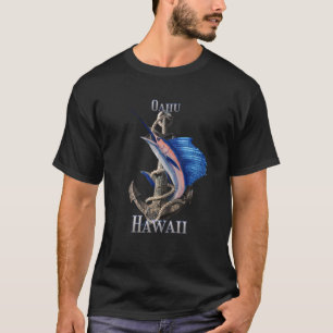 Oahu Hawaii Schwertfisch Marlin Hochseeangeln T-Shirt