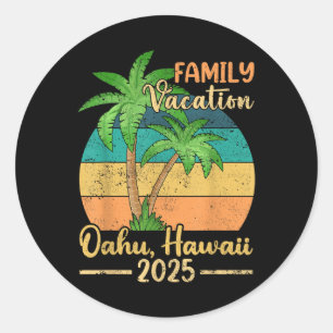 Oahu Hawaii Strand Familienurlaub 2025 Sommer Runder Aufkleber