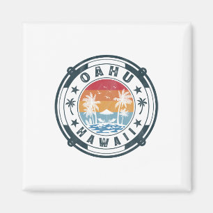 Oahu Hawaii Strand Sommerurlaub Vintage Sonnenunte Magnet