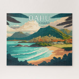 Oahu Hawaii Strand Vintage Retro Puzzle