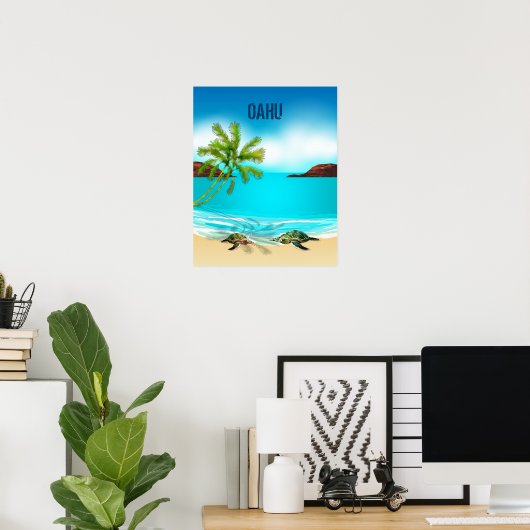 Oahu Hawaii Travel Poster (Heimbüro)