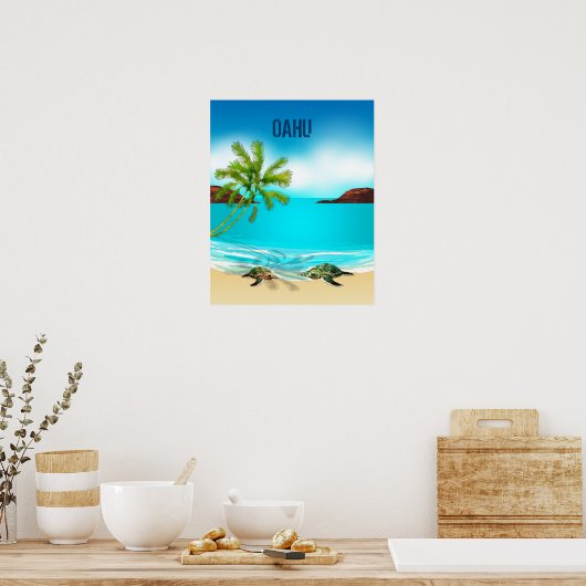 Oahu Hawaii Travel Poster (Küche)