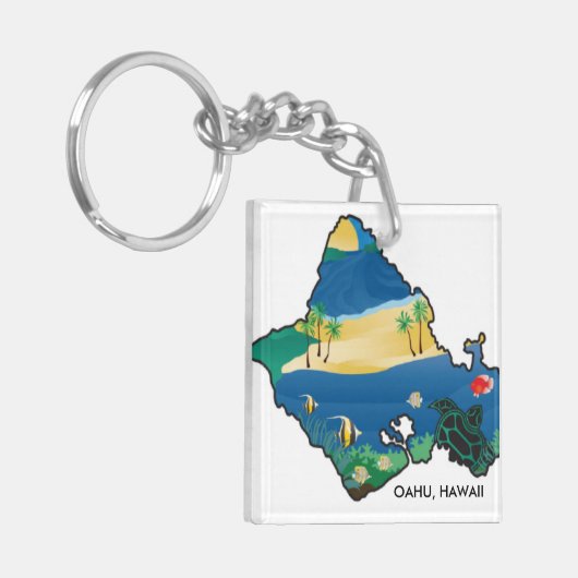 Oahu Hawaii Turtle Schlüsselanhänger (Vorderseite links)