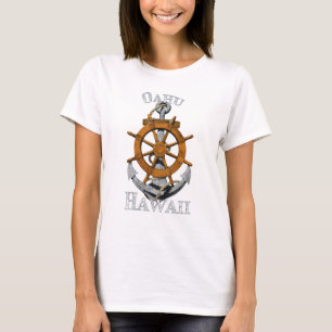 Oahu Hawaii Vacation Nautical Anchor Helm Segeln T-Shirt