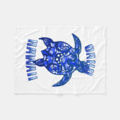 Oahu Hawaii Vacation Tribal Turtle Fleecedecke (Vorderseite (Horizontal))