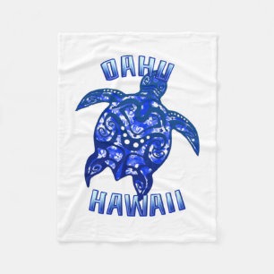 Oahu Hawaii Vacation Tribal Turtle Fleecedecke